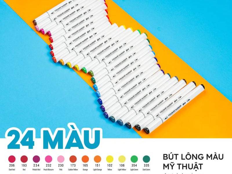 Bút dạ màu - bút marker 24 màu Colokit ART MARKER AM-C001